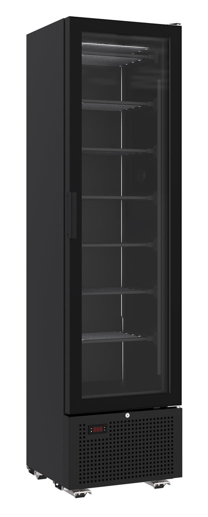 CombiSteel TIEFKÜHLSCHRANK 1 GLASTÜR SCHWARZ 221L