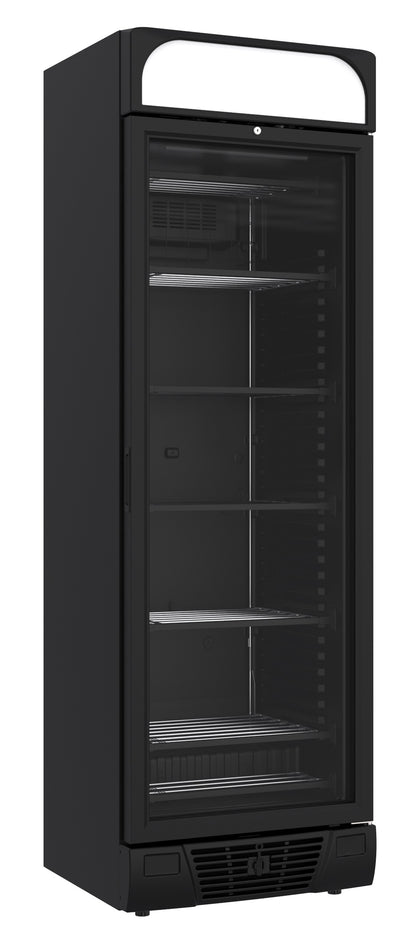 CombiSteel TIEFKÜHLSCHRANK 1 GLASTÜR SCHWARZ 382L