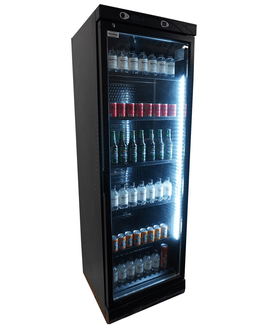 CombiSteel KÜHLSCHRANK 1 GLASTÜR 382L SCHWARZ KEINE CANOPY