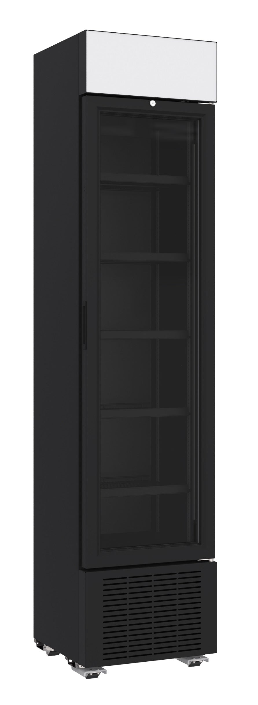 CombiSteel KÜHLSCHRANK 1 GLASTÜR SCHWARZ 232L *TRANSPORT AUF ANFRAGE*