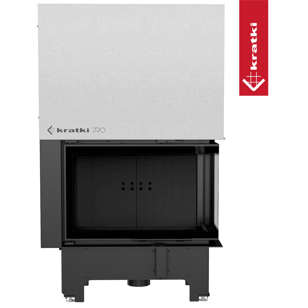 Kratki Kamineinsatz KRATKI VNP 810/410 14 kW Ø 200 mit Schiebetür schwarz Verkleidung