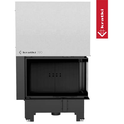Kratki Kamineinsatz KRATKI VNP 810/410 14 kW Ø 200 mit Schiebetür schwarz Verkleidung