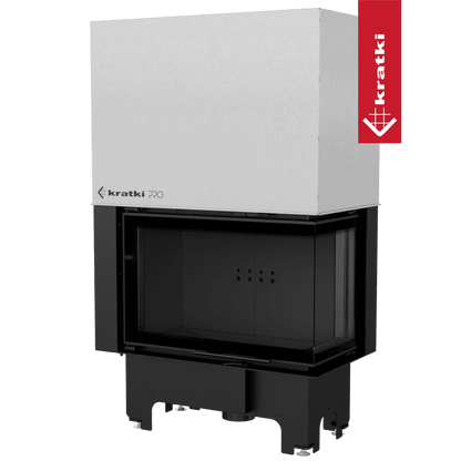 Kratki Kamineinsatz KRATKI VNP 810/410 14 kW Ø 200 mit Schiebetür schwarz Verkleidung