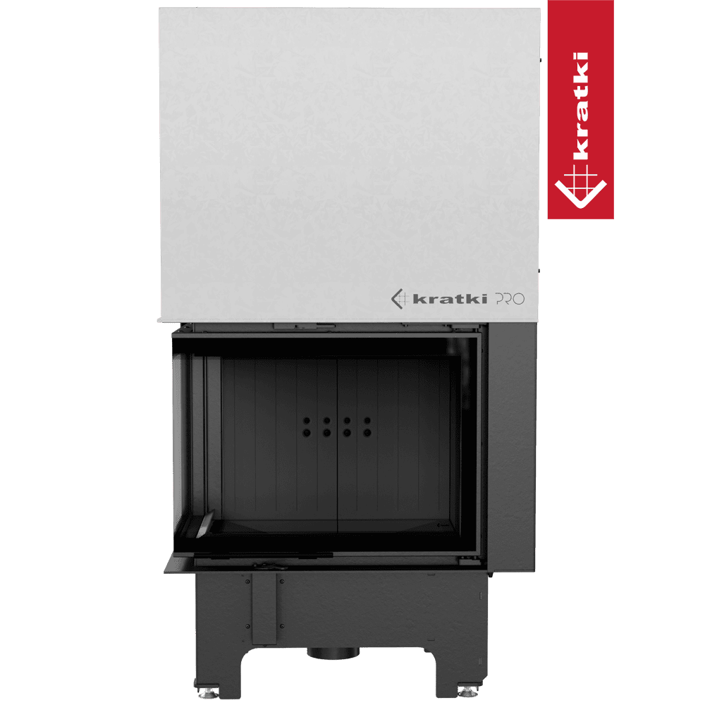Kratki Kamineinsatz KRATKI VNL 700/480 12 kW Ø 200 mit Schiebetür schwarz Verkleidung