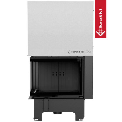 Kratki Kamineinsatz KRATKI VNL 700/480 12 kW Ø 200 mit Schiebetür schwarz Verkleidung
