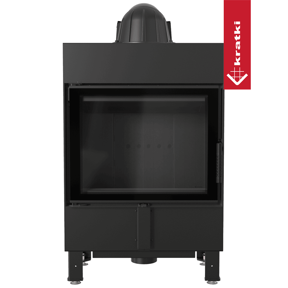Kratki Kamineinsatz aus Stahl KRATKI LUCY SLIM 8 kW Ø 160 schwarz Verkleidung