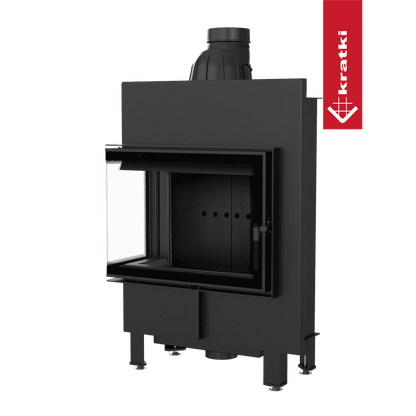 Kratki Kamineinsatz aus Stahl KRATKI LUCY SLIM links 8 kW Ø 160 schwarz Verkleidung
