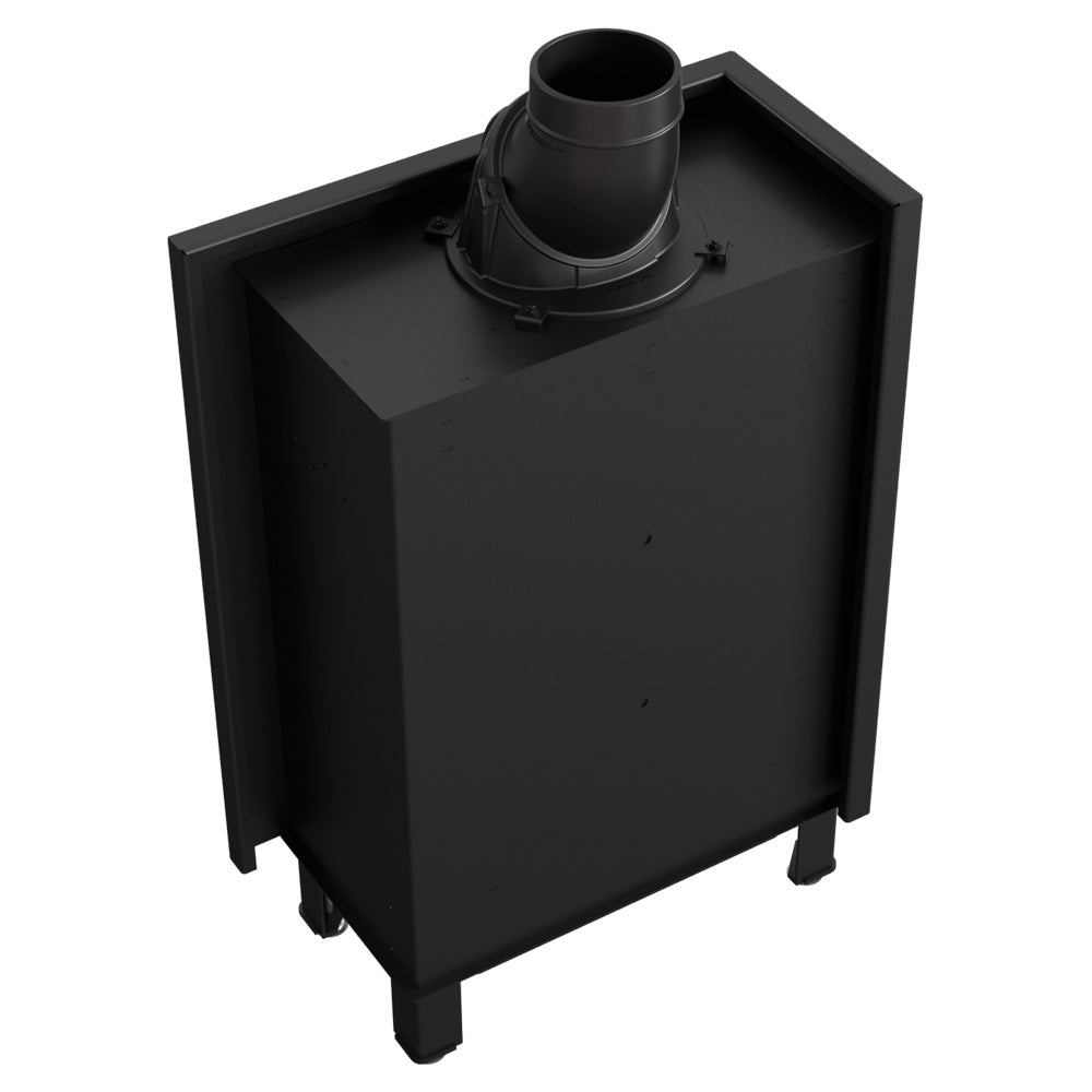 Kratki Kamineinsatz aus Stahl KRATKI LUCY SLIM links 8 kW Ø 160 schwarz Verkleidung
