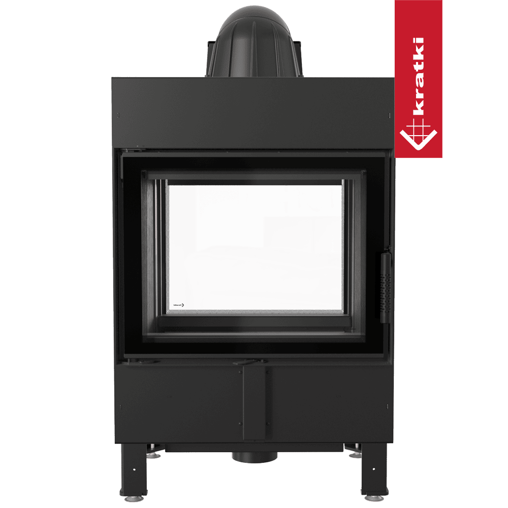 Kratki Kamineinsatz aus Stahl KRATKI LUCY Tunnel 12 kW Ø 200 schwarz Verkleidung