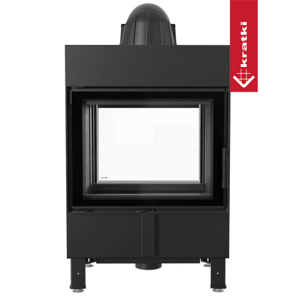 Kratki Kamineinsatz aus Stahl KRATKI LUCY Tunnel 12 kW Ø 200 schwarz Verkleidung