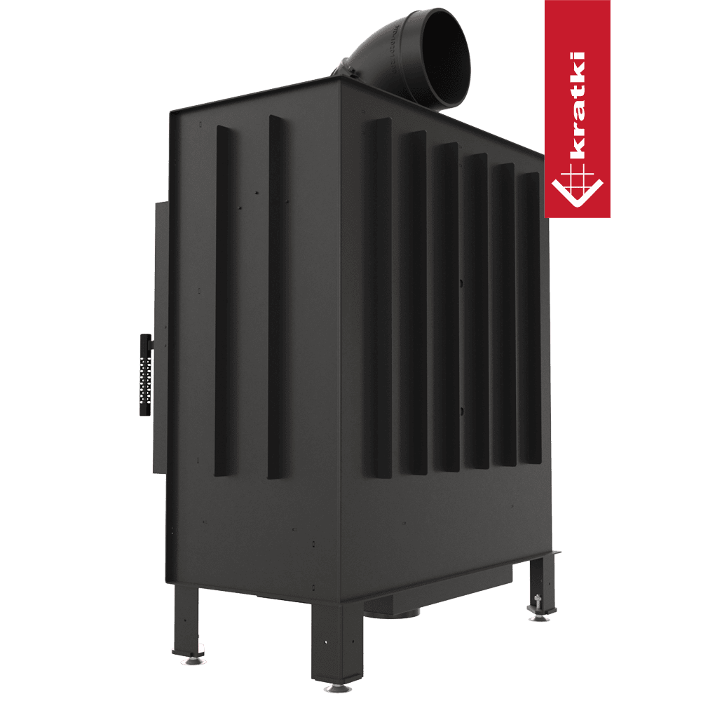 Kratki Kamineinsatz aus Stahl KRATKI LUCY 14 kW Ø 200 schwarz Verkleidung