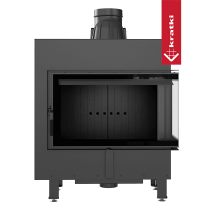 Kratki Kamineinsatz aus Stahl KRATKI LUCY rechts 14 kW Ø 200 schwarz Verkleidung