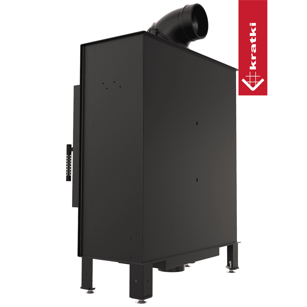 Kratki Kamineinsatz aus Stahl KRATKI LUCY SLIM 10 kW Ø 160 schwarz Verkleidung