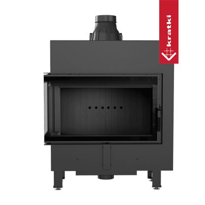 Kratki Kamineinsatz aus Stahl KRATKI LUCY SLIM links 10 kW Ø 160 schwarz Verkleidung