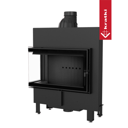 Kratki Kamineinsatz aus Stahl KRATKI LUCY SLIM links 10 kW Ø 160 schwarz Verkleidung