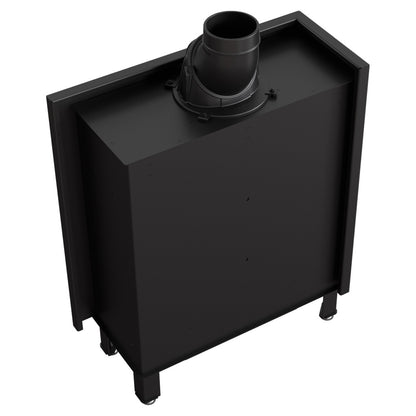 Kratki Kamineinsatz aus Stahl KRATKI LUCY SLIM links 10 kW Ø 160 schwarz Verkleidung