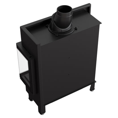 Kratki Kamineinsatz aus Stahl KRATKI LUCY SLIM rechts 10 kW Ø 160 schwarz Verkleidung