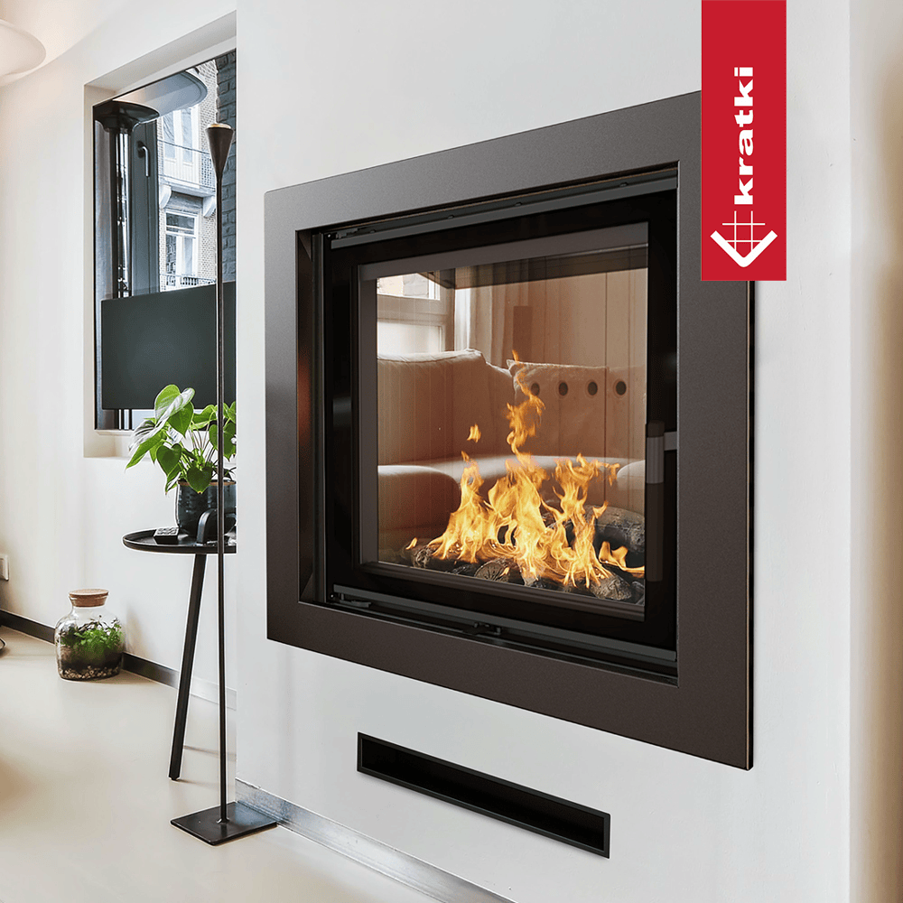 Kratki Wasserführender Kamineinsatz KRATKI LUCY 12 kW Ø 200 schwarz Verkleidung