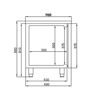 CombiSteel 700 KÜHLTISCH 3 TÜREN EXKL. MOTOR