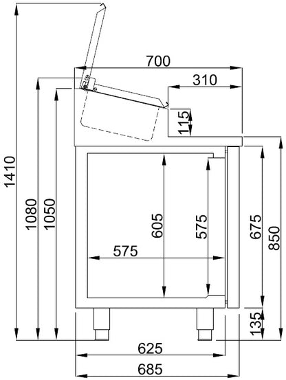 CombiSteel SALADETTE 2 TÜREN 7x 1/3GN BEHÄLTER