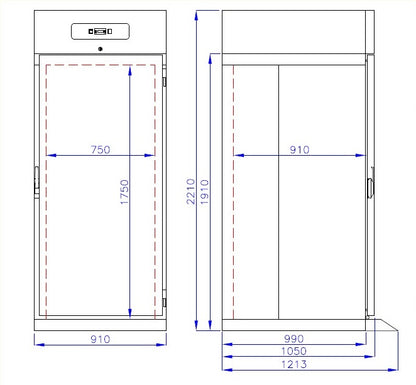 CombiSteel ROLL-IN TIEFKÜHLSCHRANK EDELSTAHL MONO BLOCK 700 LTR