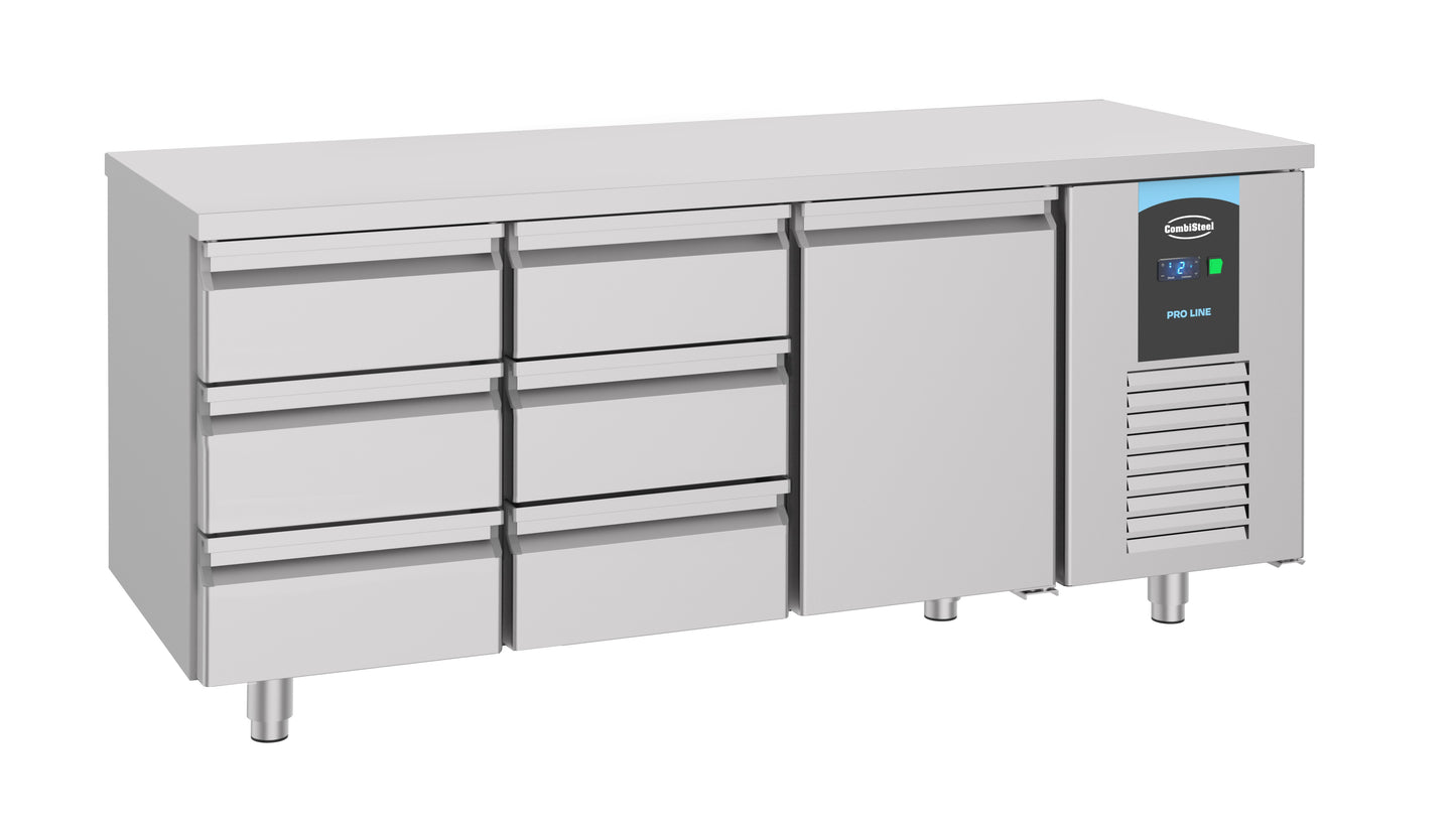CombiSteel 700 KÜHLTISCH 1 TÜR 6 SCHUBLADEN ENERGY LINE