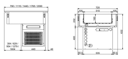 CombiSteel EINBAUKÜHLWANNE 5/1 - 160MM