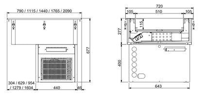 CombiSteel EINBAUKÜHLWANNE UMLUFTKÜHLUNG 5/1 - 160MM