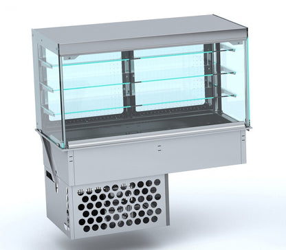 CombiSteel EINBAUKÜHLVITRINE ECKIG – GESCHLOSSEN 4/1 GN