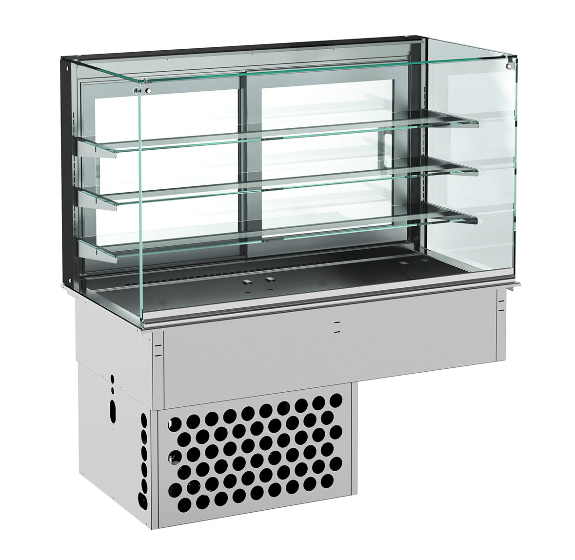 CombiSteel EINBAUKÜHLVITRINE ECKIG – GESCHLOSSEN 5/1 GN