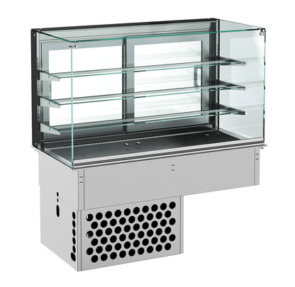 CombiSteel EINBAUKÜHLVITRINE ECKIG – GESCHLOSSEN 5/1 GN