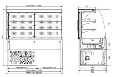 CombiSteel EINBAUKÜHLVITRINE RUND - GESCHLOSSEN 4/1 GN