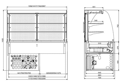 CombiSteel EINBAUKÜHLVITRINE RUND - GESCHLOSSEN 4/1 GN