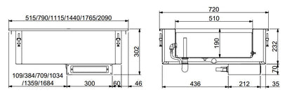 CombiSteel EINBAU BAIN-MARIE 2/1 - AUTOMATISCHE WASSERBEFÜLLUNG