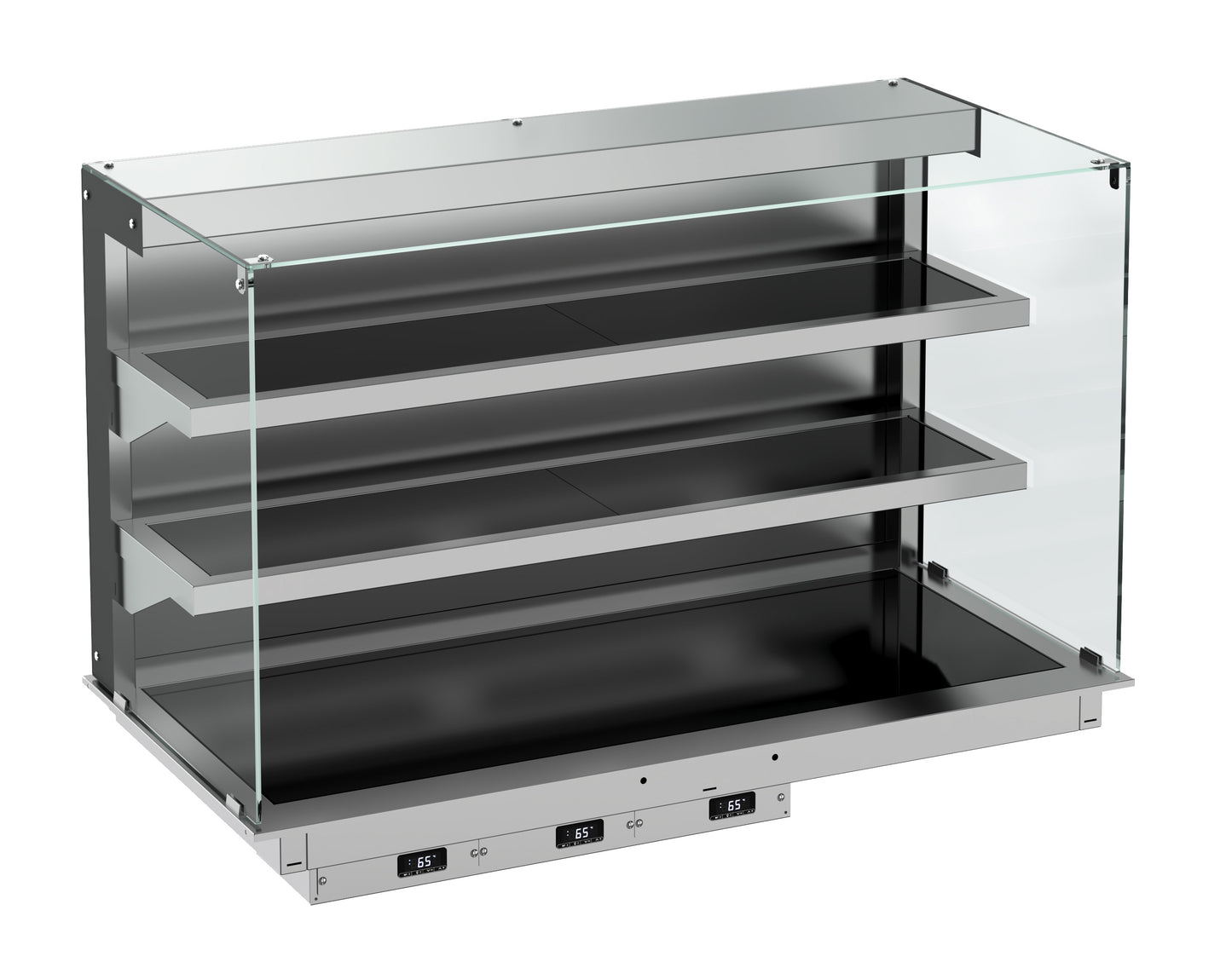 CombiSteel EINBAU WANDMODELL WÄRMEVITRINE KERAMIK ECKIG - SCHWARZ 5/1