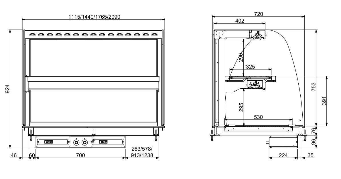 CombiSteel EINBAU WANDMODELL WÄRMEVITRINE KERAMIK RUND - SCHWARZ 4/1