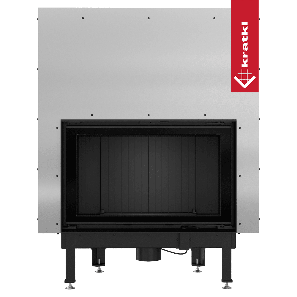 Kratki Kamineinsatz aus Stahl KRATKI NADIA 12 kW Ø 200 mit Schiebetür schwarz Verkleidung