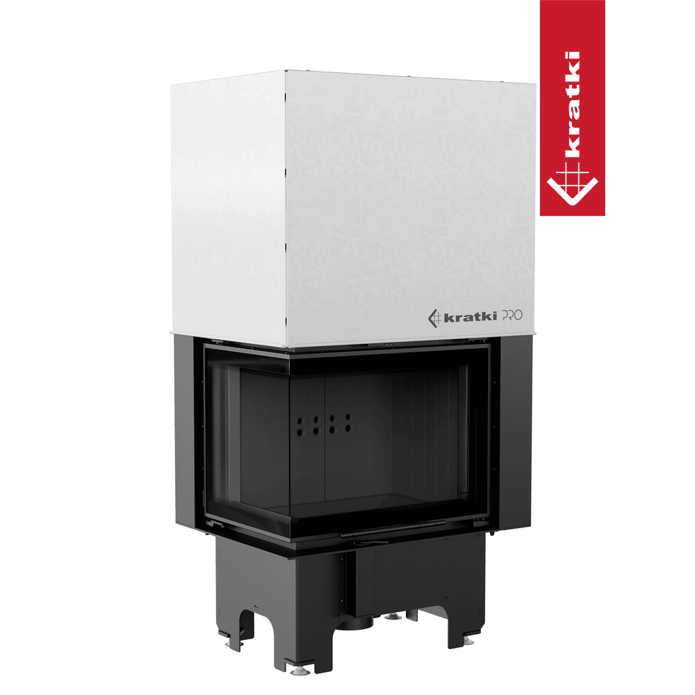 Kratki Kamineinsatz aus Stahl KRATKI VNL 610/430 9 kW Ø 200 mit Schiebetür schwarz Verkleidung