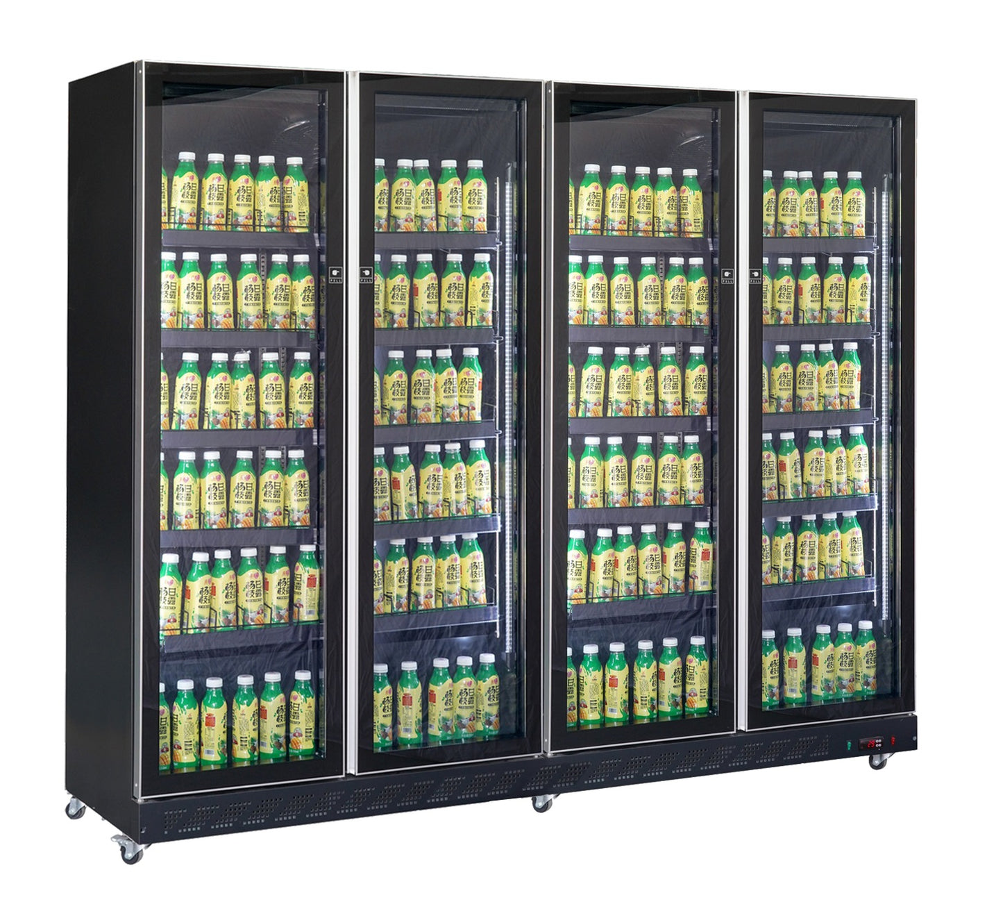 CombiSteel KÜHLSCHRANK 4 GLASTÜREN SCHWARZ   *TRANSPORT AUF ANFRAGE*