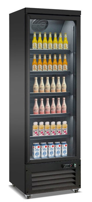 CombiSteel KÜHLSCHRANK 1 GLASTÜR SCHWARZ CEB-500R BL