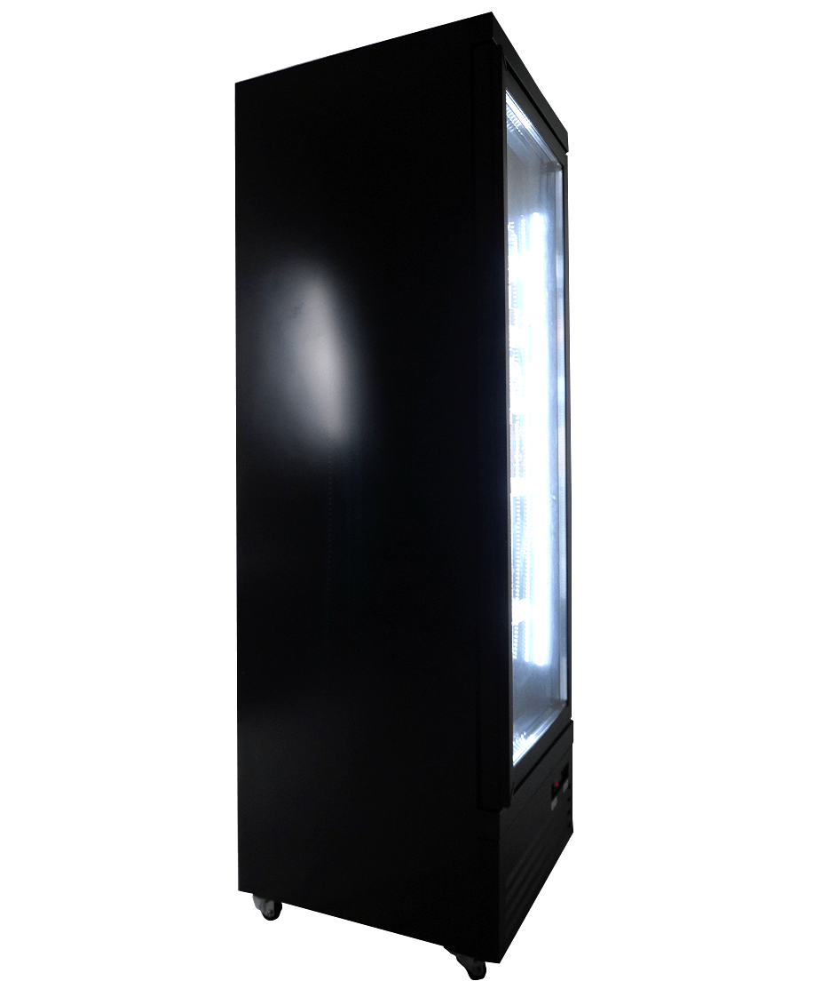 CombiSteel KÜHLSCHRANK 1 GLASTÜR SCHWARZ CEB-500R BL