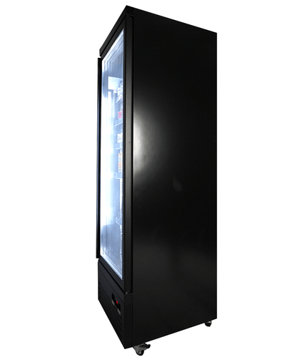 CombiSteel KÜHLSCHRANK 1 GLASTÜR SCHWARZ CEB-500R BL