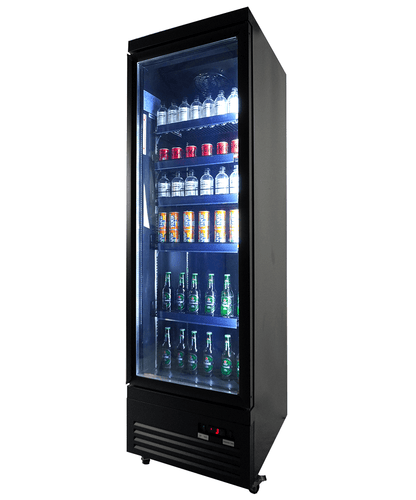 CombiSteel KÜHLSCHRANK 1 GLASTÜR SCHWARZ CEB-500R BL