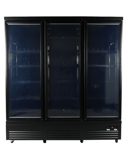 CombiSteel KÜHLSCHRANK 3 GLASTÜREN SCHWARZ CEB-1600R BL