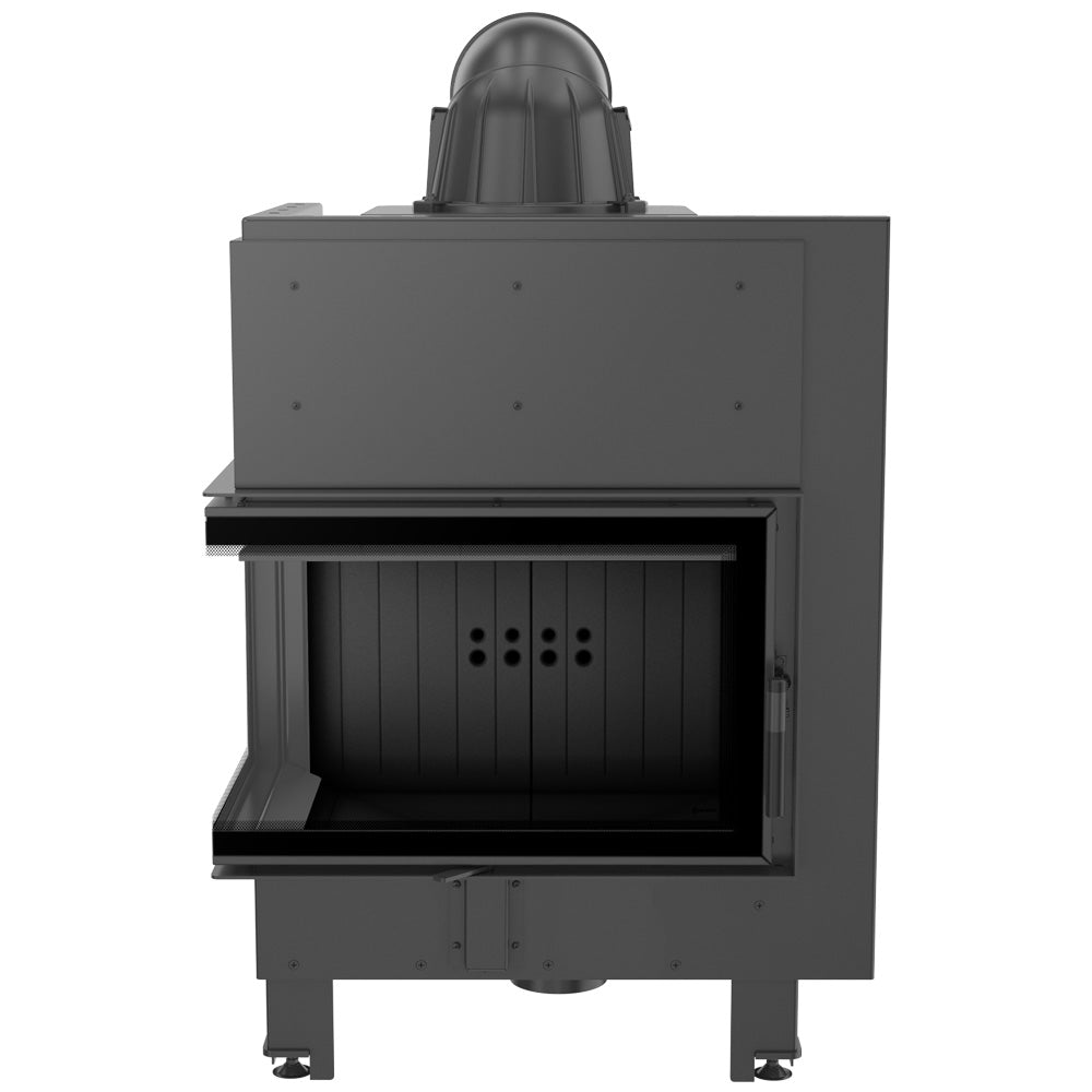 Kratki Kamineinsatz aus Stahl KRATKI MBM links 10 kW Ø 200 schwarz Verkleidung