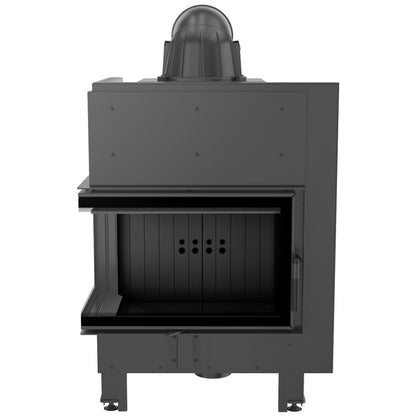Kratki Kamineinsatz aus Stahl KRATKI MBM links 10 kW Ø 200 schwarz Verkleidung