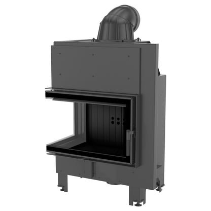 Kratki Kamineinsatz aus Stahl KRATKI MBM links 10 kW Ø 200 schwarz Verkleidung