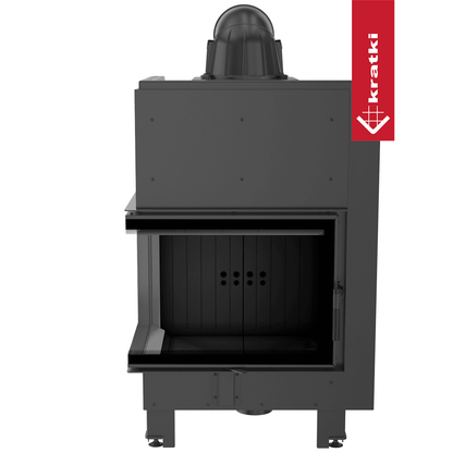 Kratki Kamineinsatz aus Stahl KRATKI MBZ links 13 kW Ø 200 schwarz Verkleidung