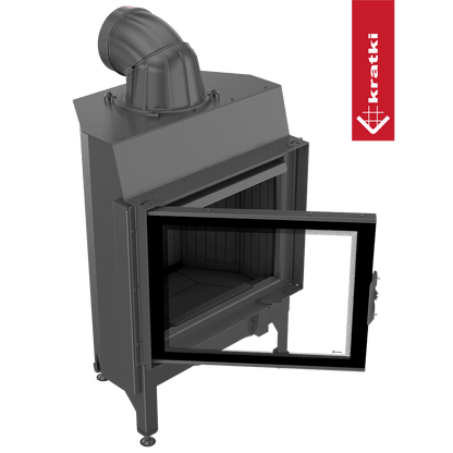 Kratki Kamineinsatz aus Stahl KRATKI NADIA 10 kW Ø 200 schwarz Verkleidung