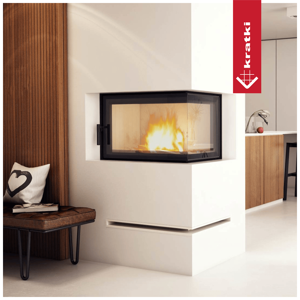 Kratki Kamineinsatz aus Stahl KRATKI MBO rechts 15 kW Ø 200